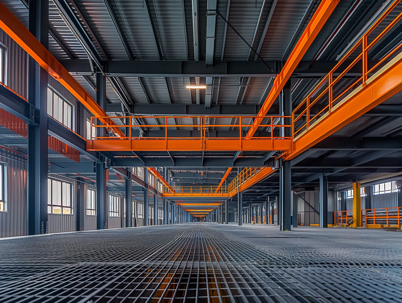 Hală industrială de producție cu structură metalică și spațiu pentru utilaje